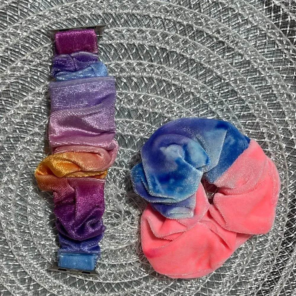 Scrunchie Watch Band for Apple Watch 38/40mm and Hair Scrunchie Set of 2 NWT